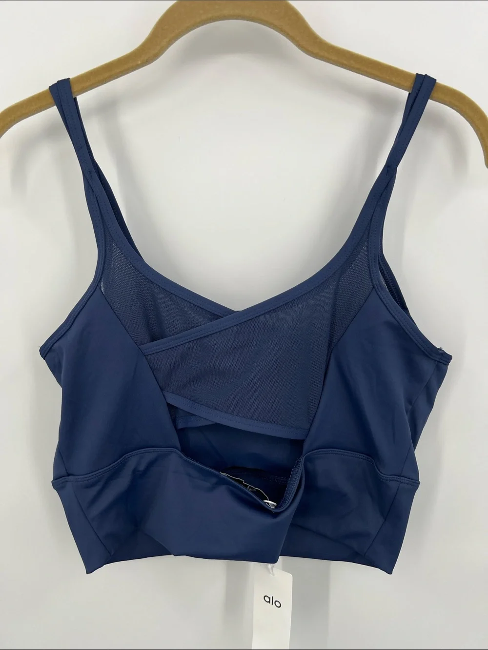ALO Yoga Navy Flared Jumpsuit with Mesh Sports Bra